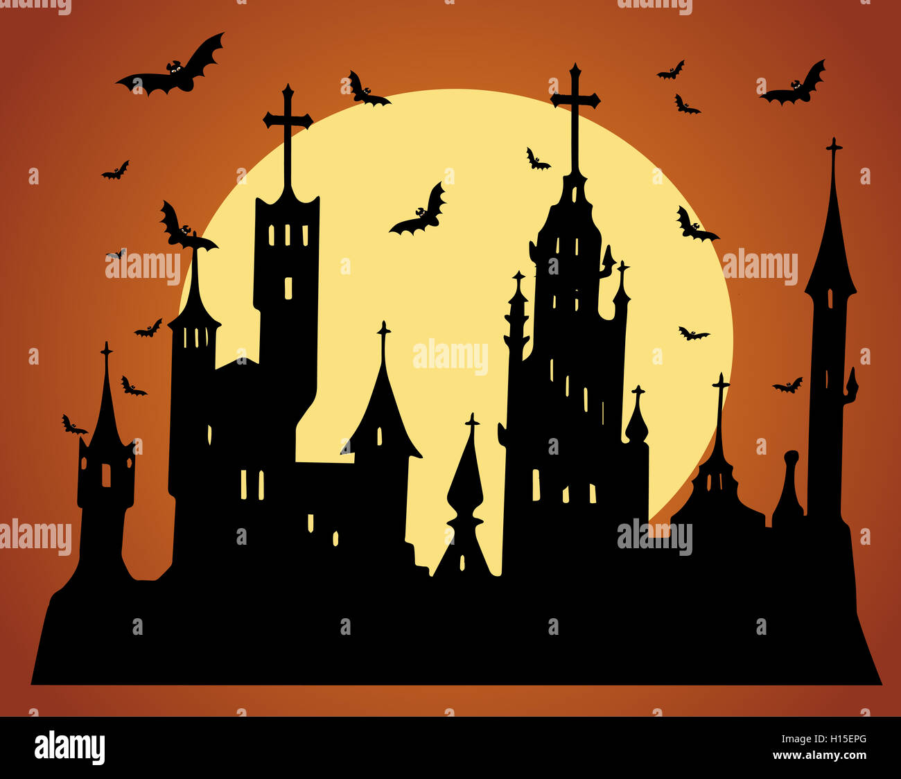 Happy Halloween avec des citrouilles fond vector Banque D'Images