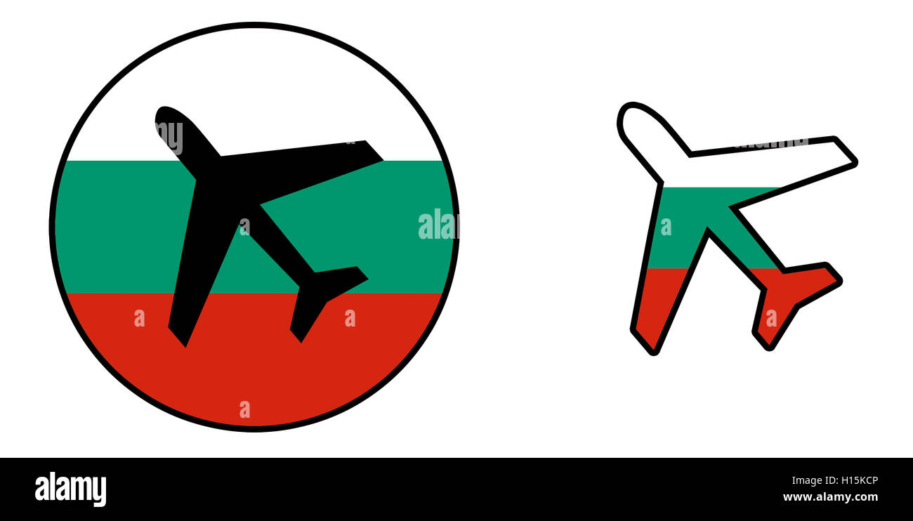 Pavillon Nation - Avion isolé sur blanc - Bulgarie Banque D'Images