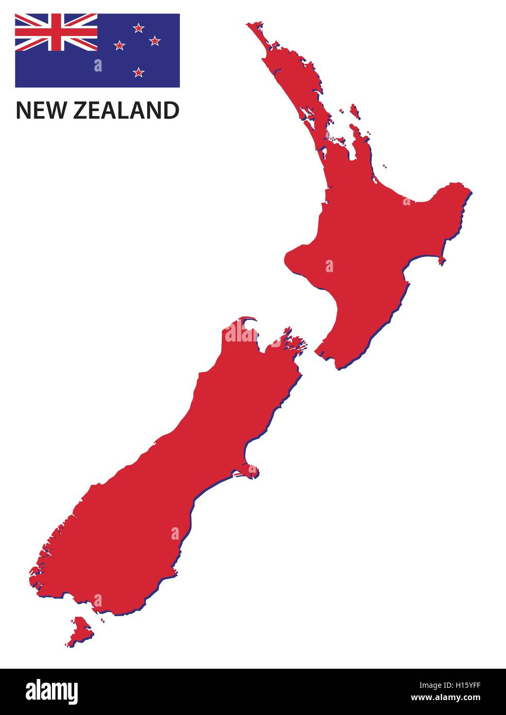 Nouvelle-zélande tracer avec drapeau Illustration de Vecteur