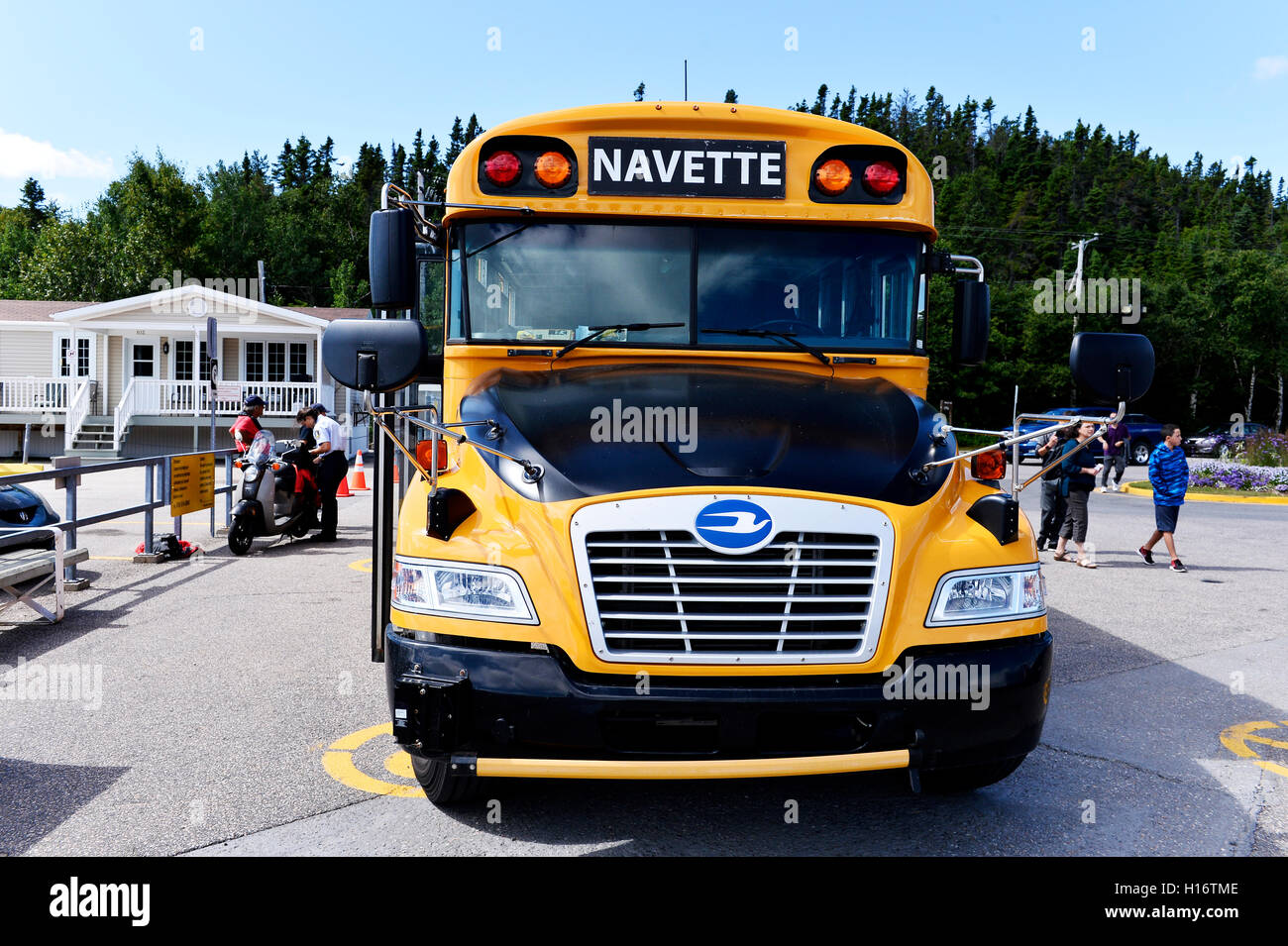 Bus navette à Tadoussac, Canada Banque D'Images