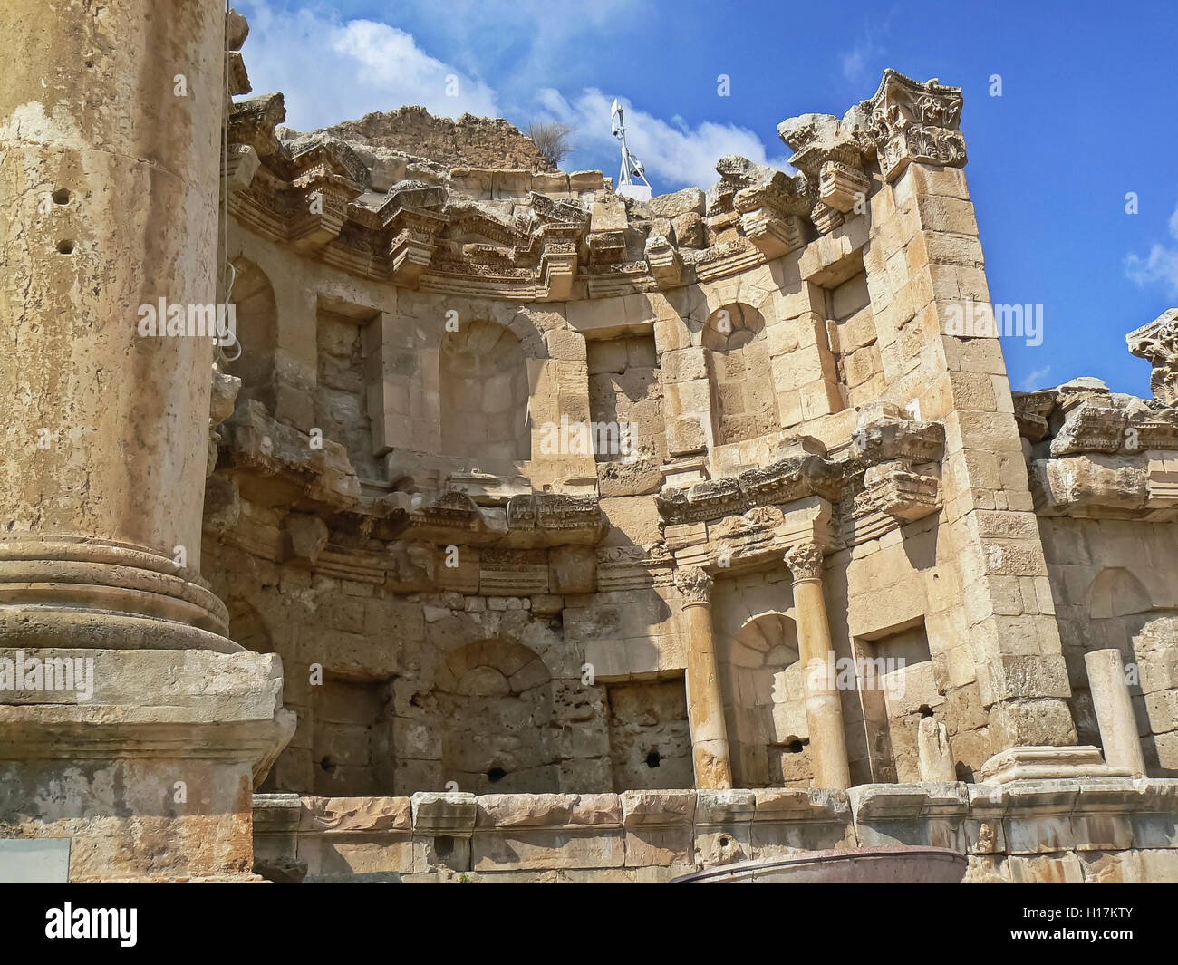 Le Nymphée, site romain de Jerash, Jordanie Banque D'Images