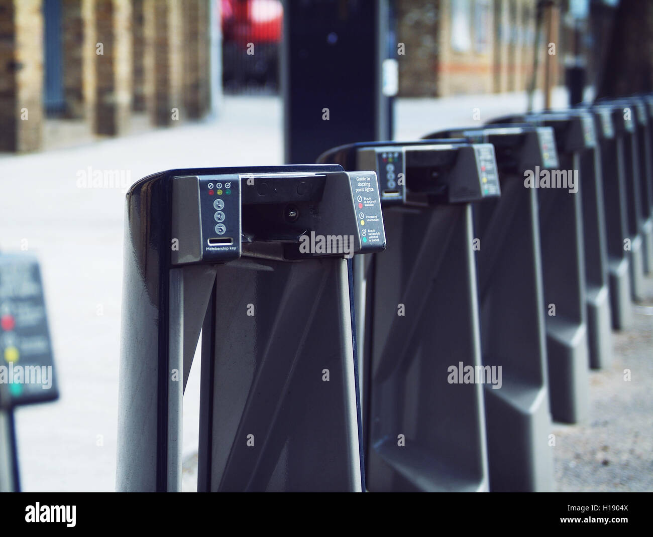 Photo d'une station d'un service de location à Londres, Royaume-Uni Banque D'Images
