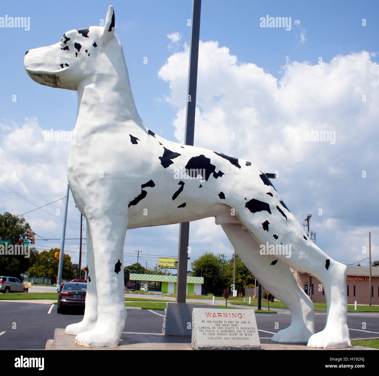 Grand Danois la sculpture à Savannah en Géorgie Banque D'Images