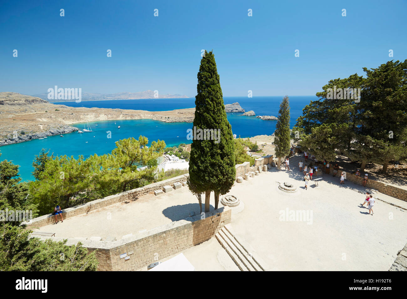 La ville de Lindos, Rhodes, Grèce Banque D'Images