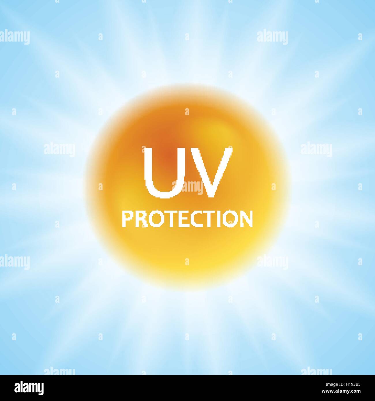 Protection UV design concept brillant avec soleil et du soleil. Vector background Illustration de Vecteur
