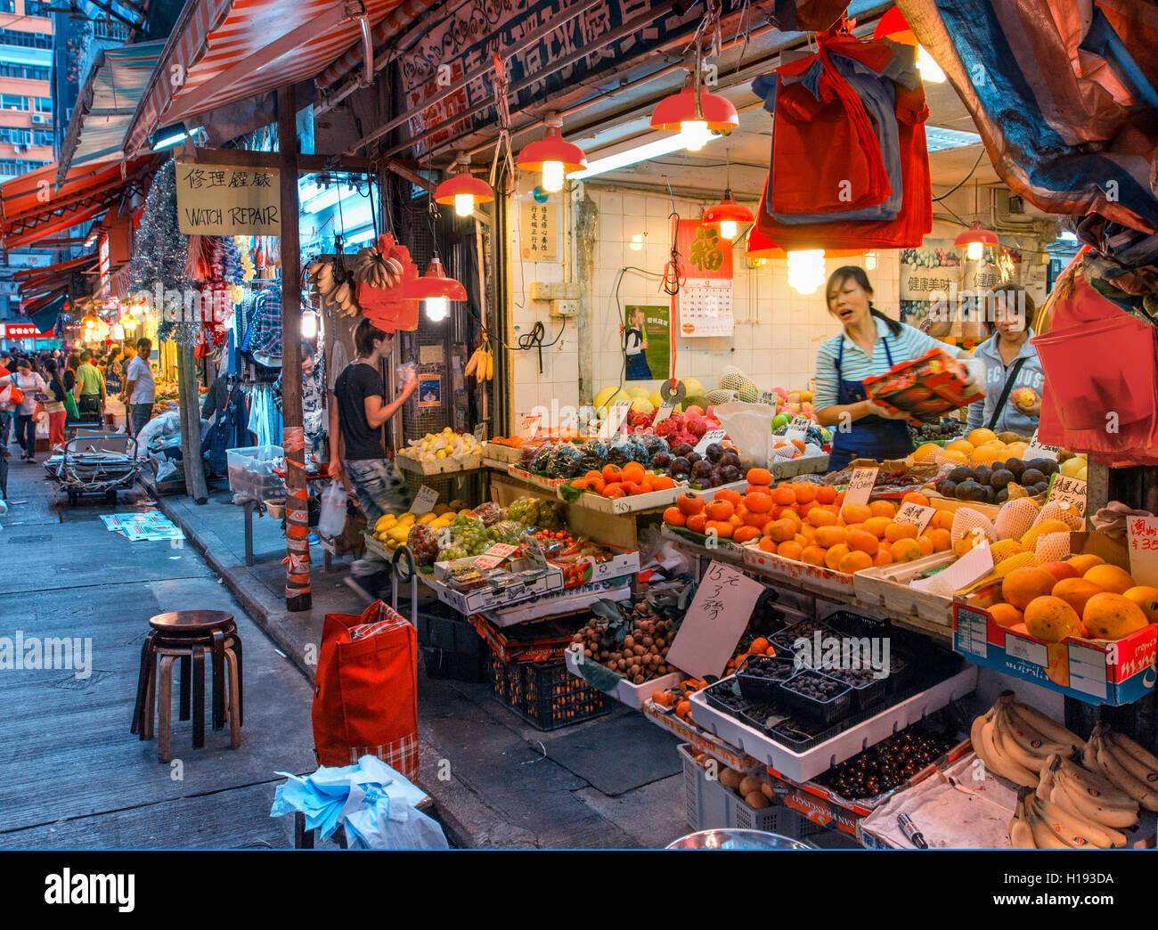 Marché de Wan Chai à Hong Kong Banque D'Images