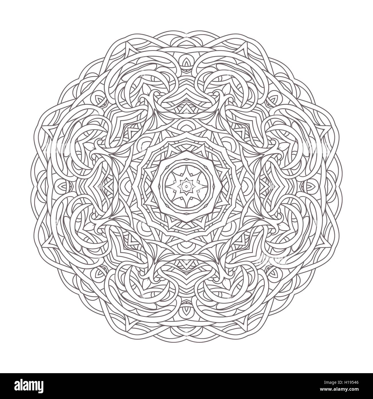 Mandala. Vintage hand drawn vector illustration décorative design dentelle ronde. Illustration de Vecteur