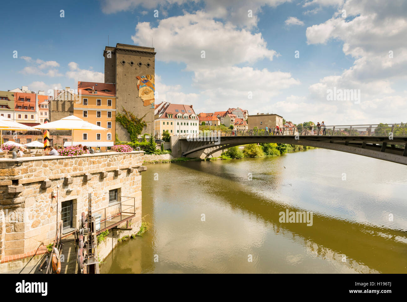 ZGORCELEC, POLOGNE : La vue de l'Allemagne à la ville Zgorcelec, Pologne le 23 août 2016. Banque D'Images