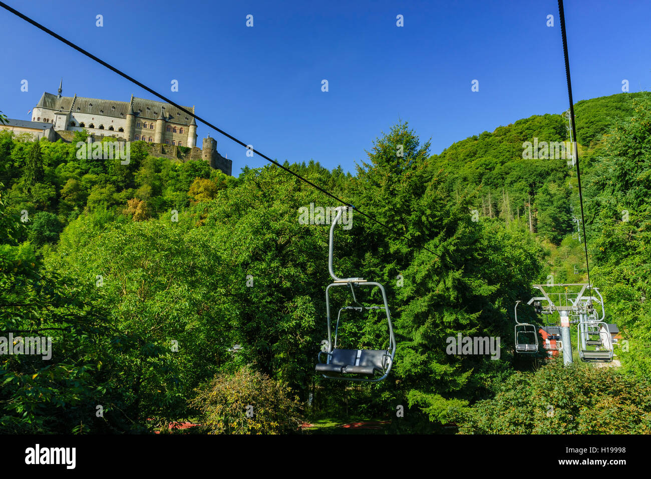La belle et historique le château de Vianden, Luxembourg Banque D'Images