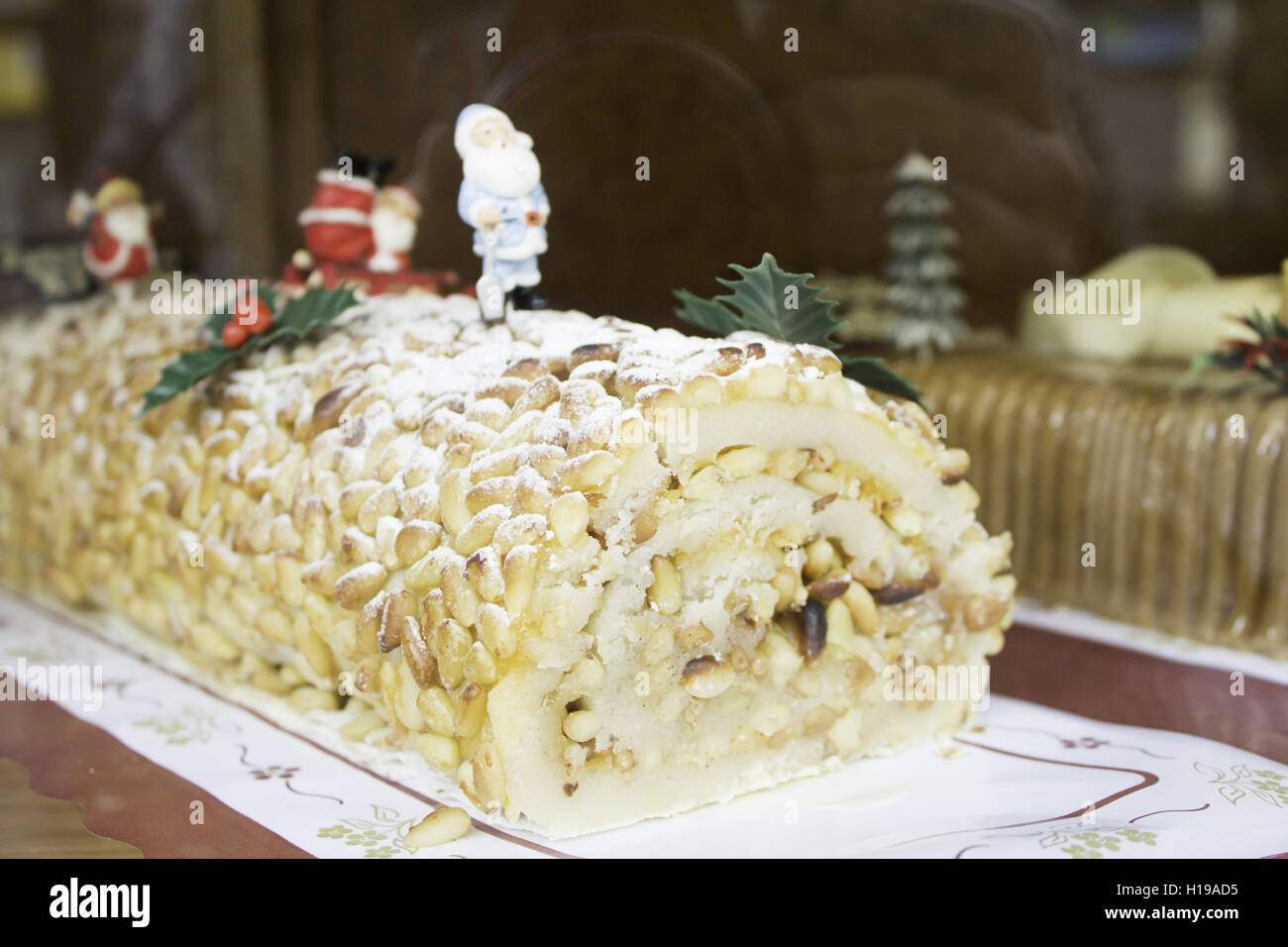 Pâte d'amande gâteau de Noël, de l'alimentation Banque D'Images