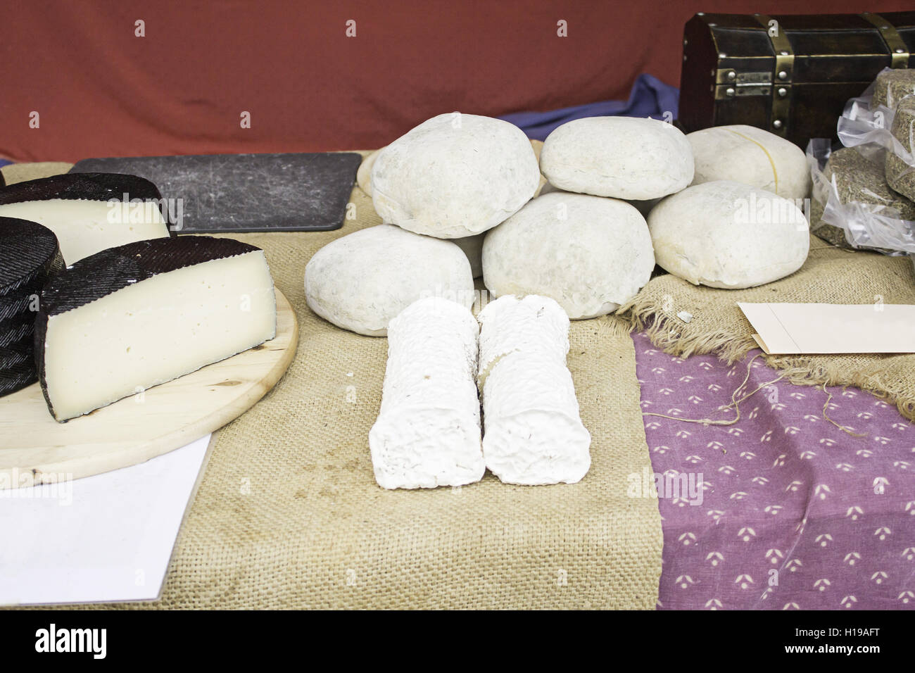 Shop Le fromage de chèvre et venu, de l'alimentation Banque D'Images