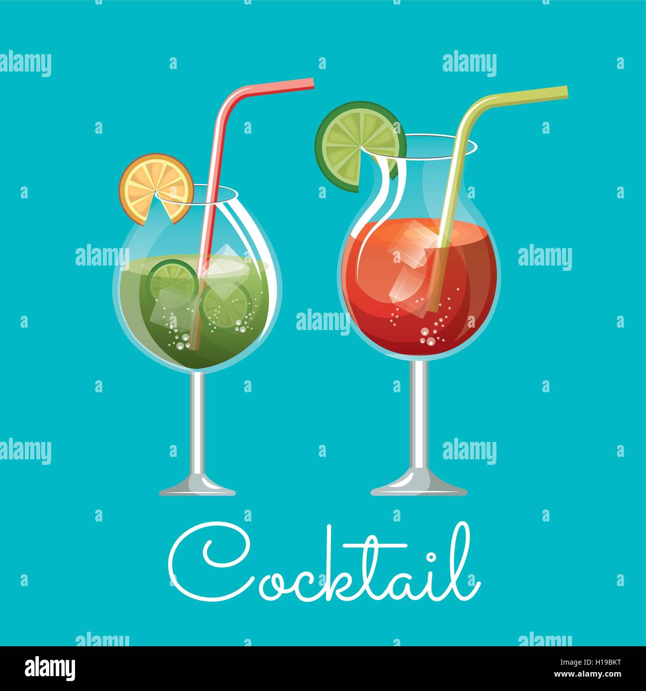 Verre à cocktail verre design Illustration de Vecteur