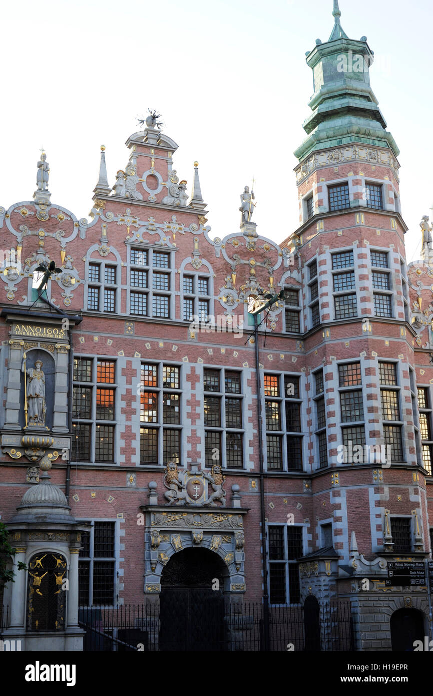 La Pologne. Gdansk. Grand Arsenal. 17e siècle. Maniérisme. Architecte Anthony van Obbergen (1543-1611). Banque D'Images