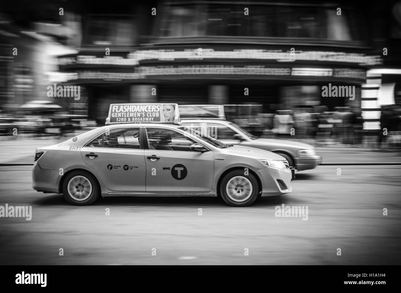 New York taxi jaune à New York City Banque D'Images