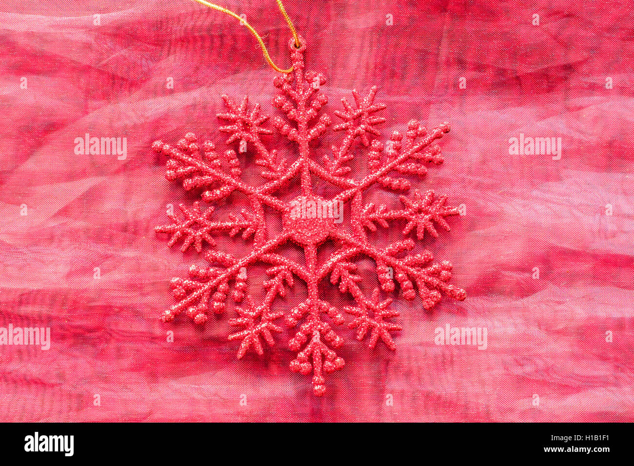 Flocon de neige de Noël rouge Abstrait Serviettes en tissu