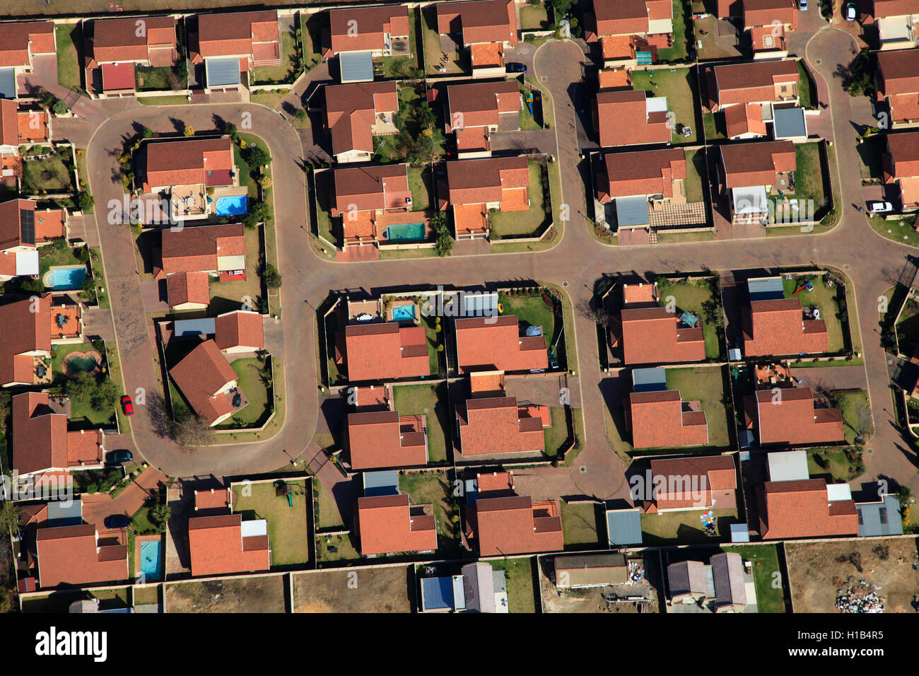 Johannesburg residential area aerial Banque de photographies et d’images à haute résolution Alamy