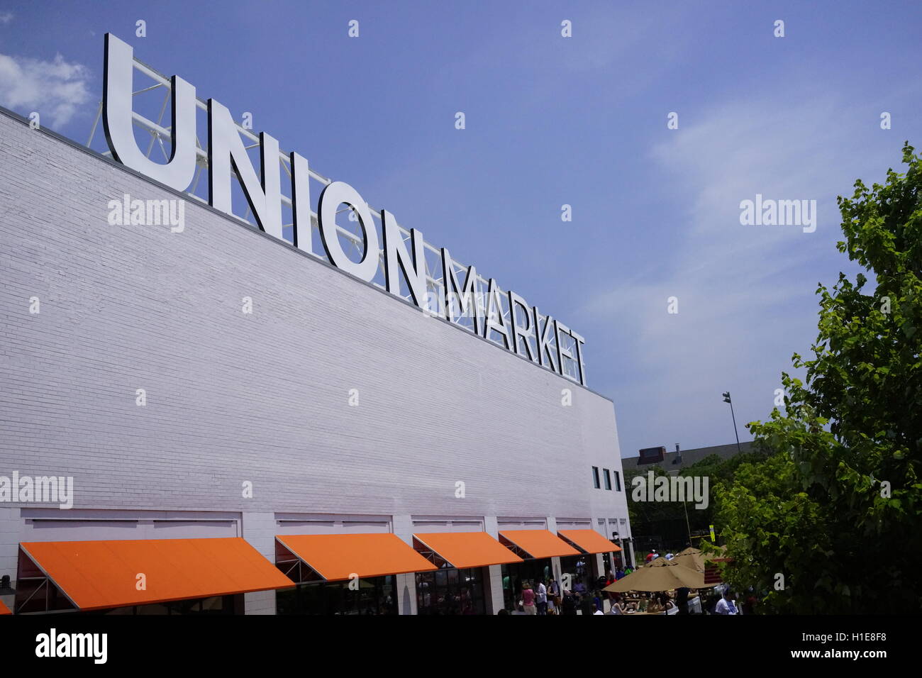 Marché de l'Union, Washington DC Façade de la fron t du marché Banque D'Images