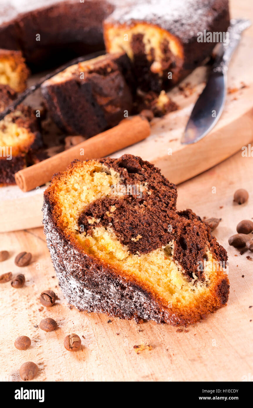 Tranche de gâteau Banque D'Images