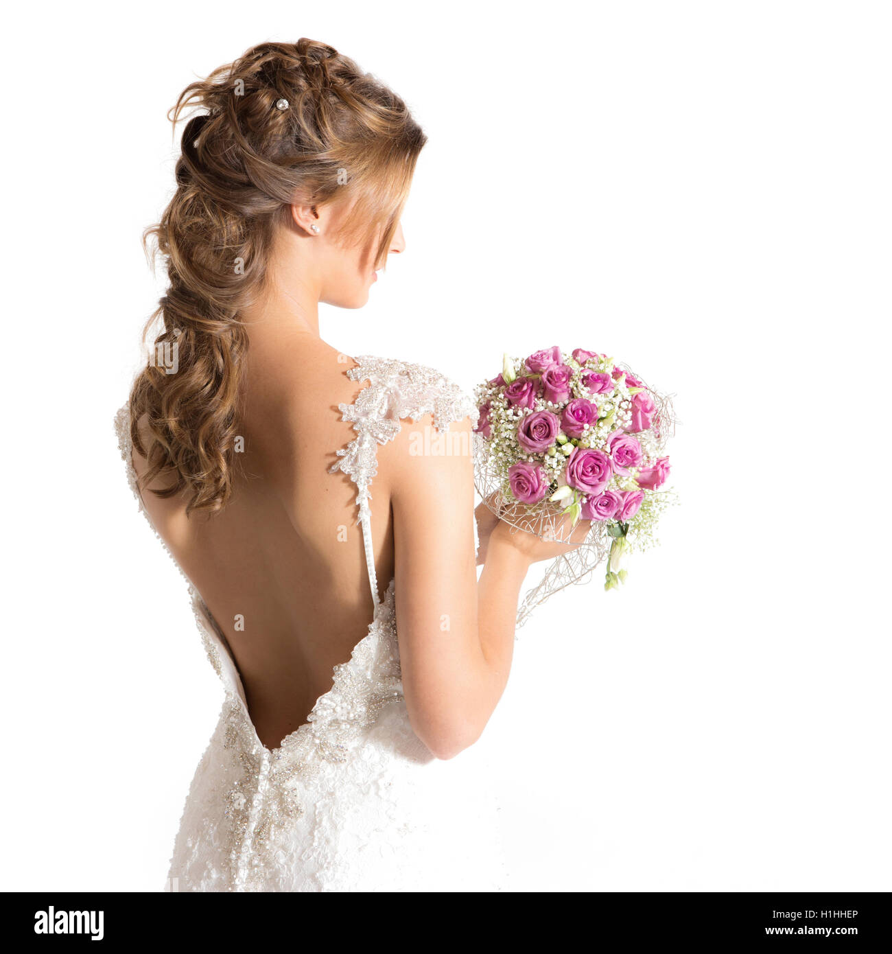 Fermer voir de beau mariage bouquet coloré Banque D'Images