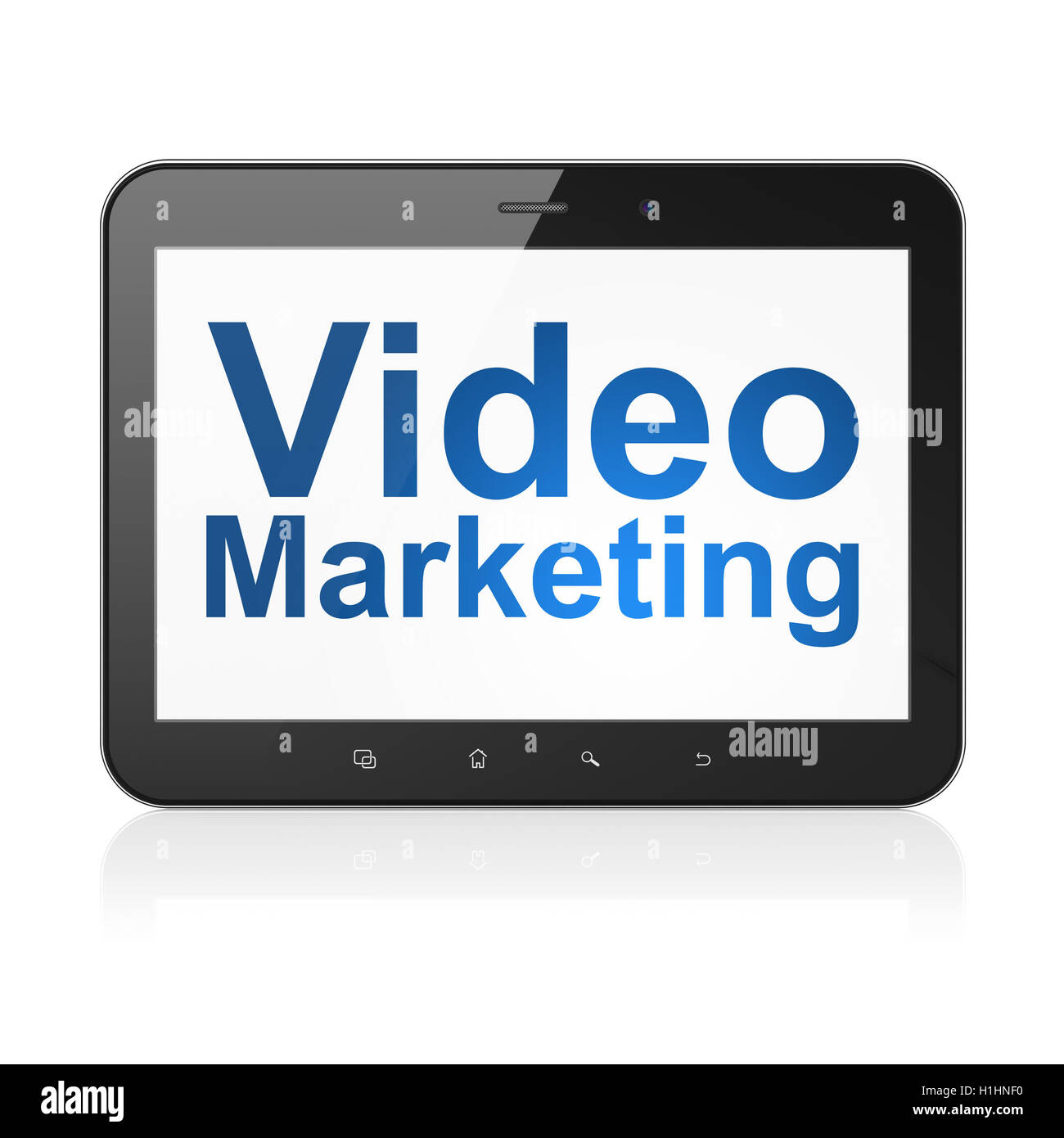Concept d'entreprise : le marketing vidéo sur ordinateur tablet pc Banque D'Images