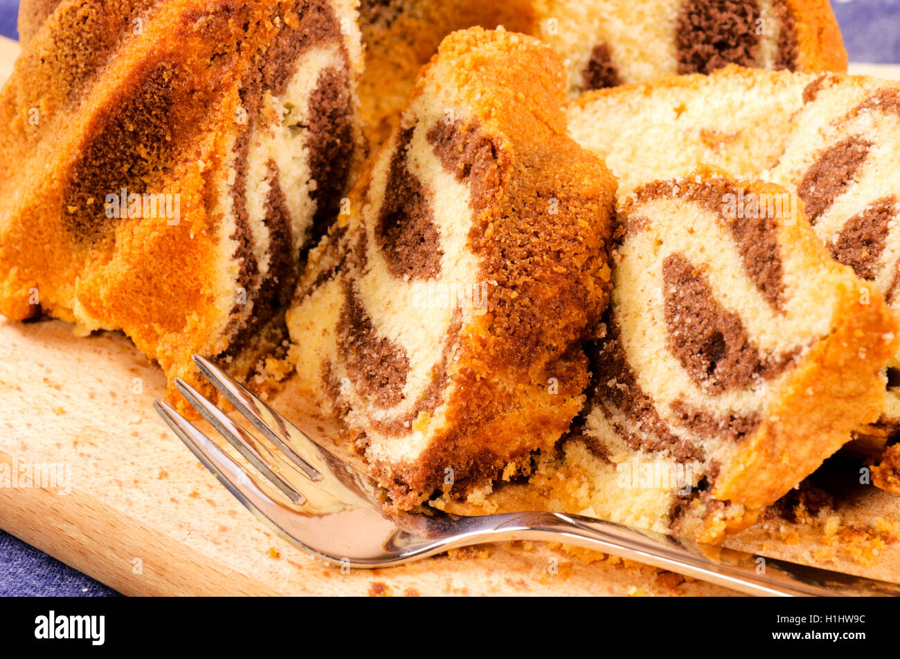 Kugelhopf et fourchette Banque D'Images