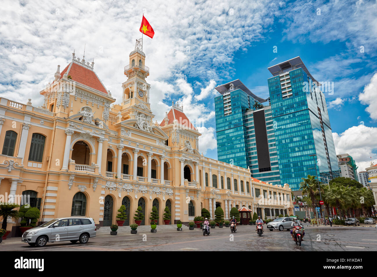 Comité du bâtiment. Le Thanh Ton street, Ho Chi Minh City, Vietnam. Banque D'Images