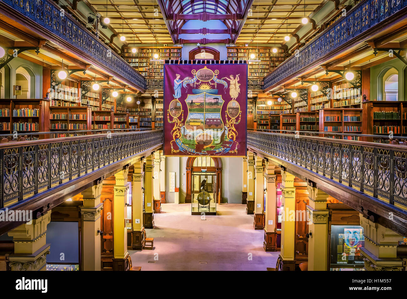 L'intérieur de l'historique Bibliothèque Mortlock, dans la bibliothèque de l'état de l'Australie du Sud, Adélaïde. Banque D'Images