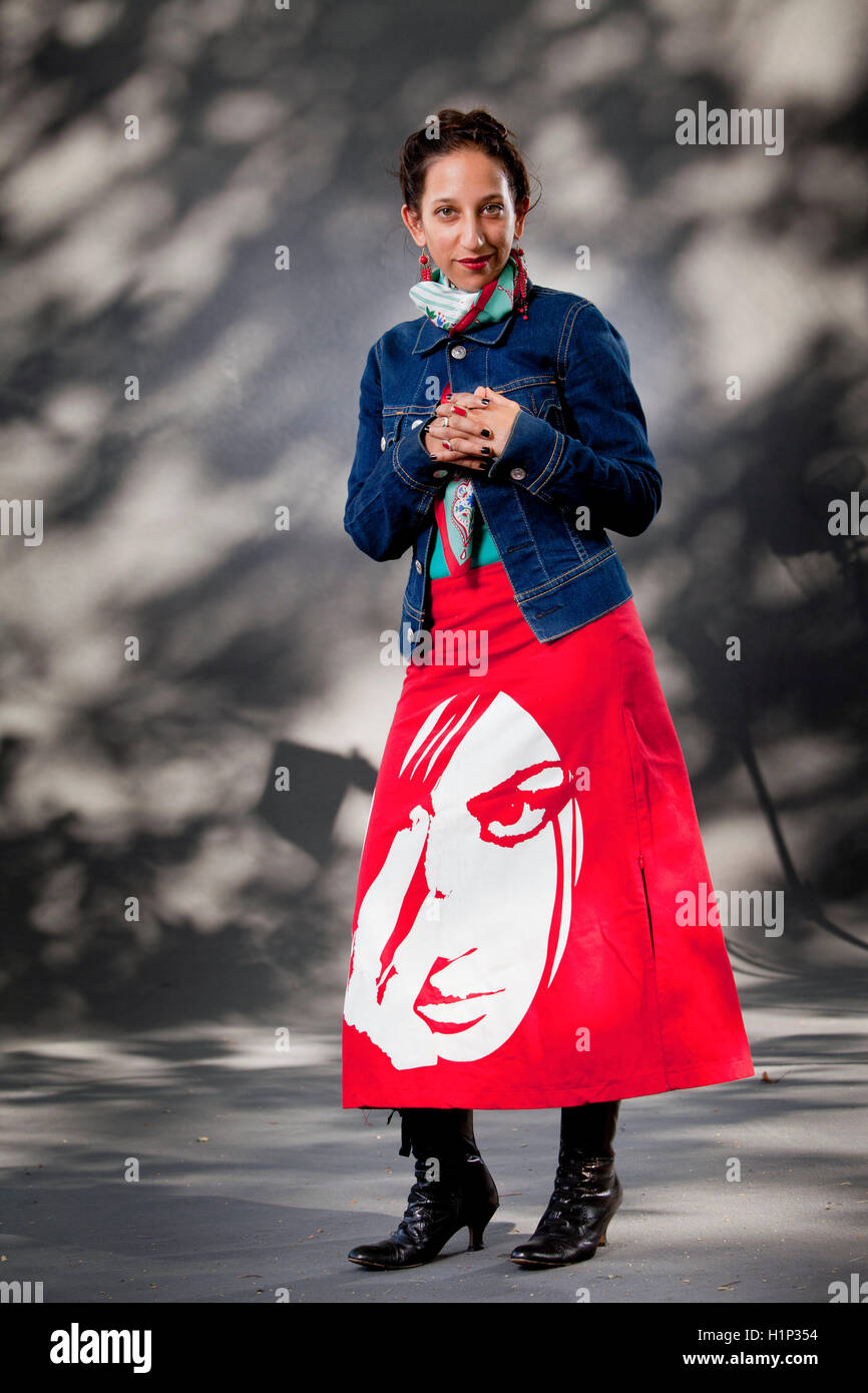 Bidisha, le radiodiffuseur et journaliste britannique, à l'Edinburgh International Book Festival. Edimbourg, Ecosse. 18 août 2016 Banque D'Images