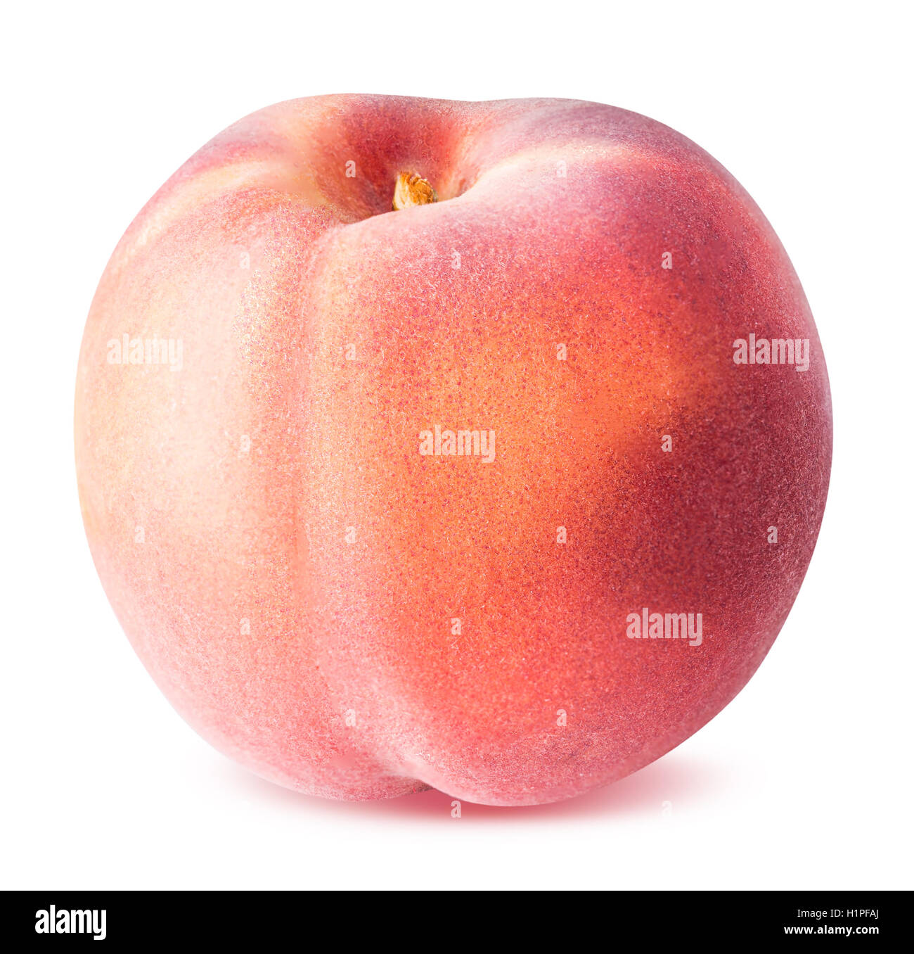 Peach fruit isolé sur fond blanc clipping path Banque D'Images