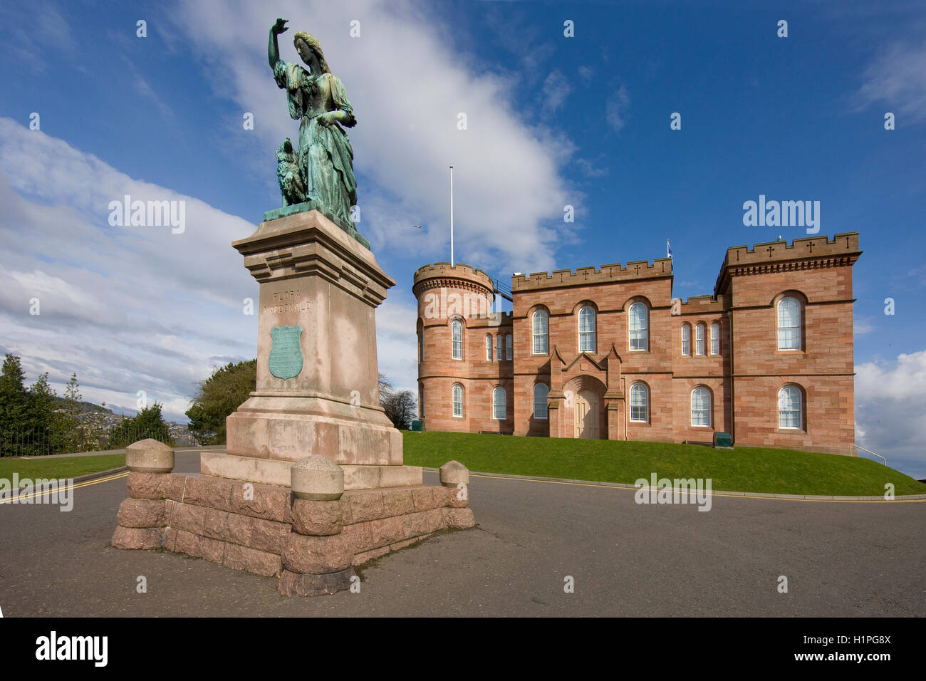 Statue de Flora MacDonald, le château d'INVERNESS Inverness-shire Banque D'Images