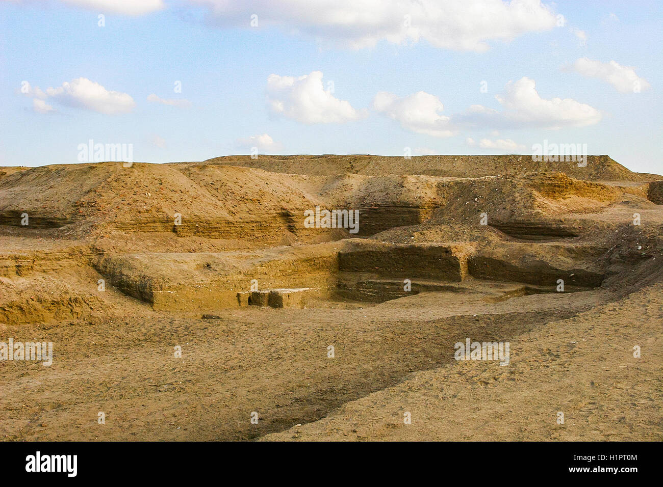 L'Egypte, Delta du Nil, Tanis, excavation archéologique zone. Banque D'Images