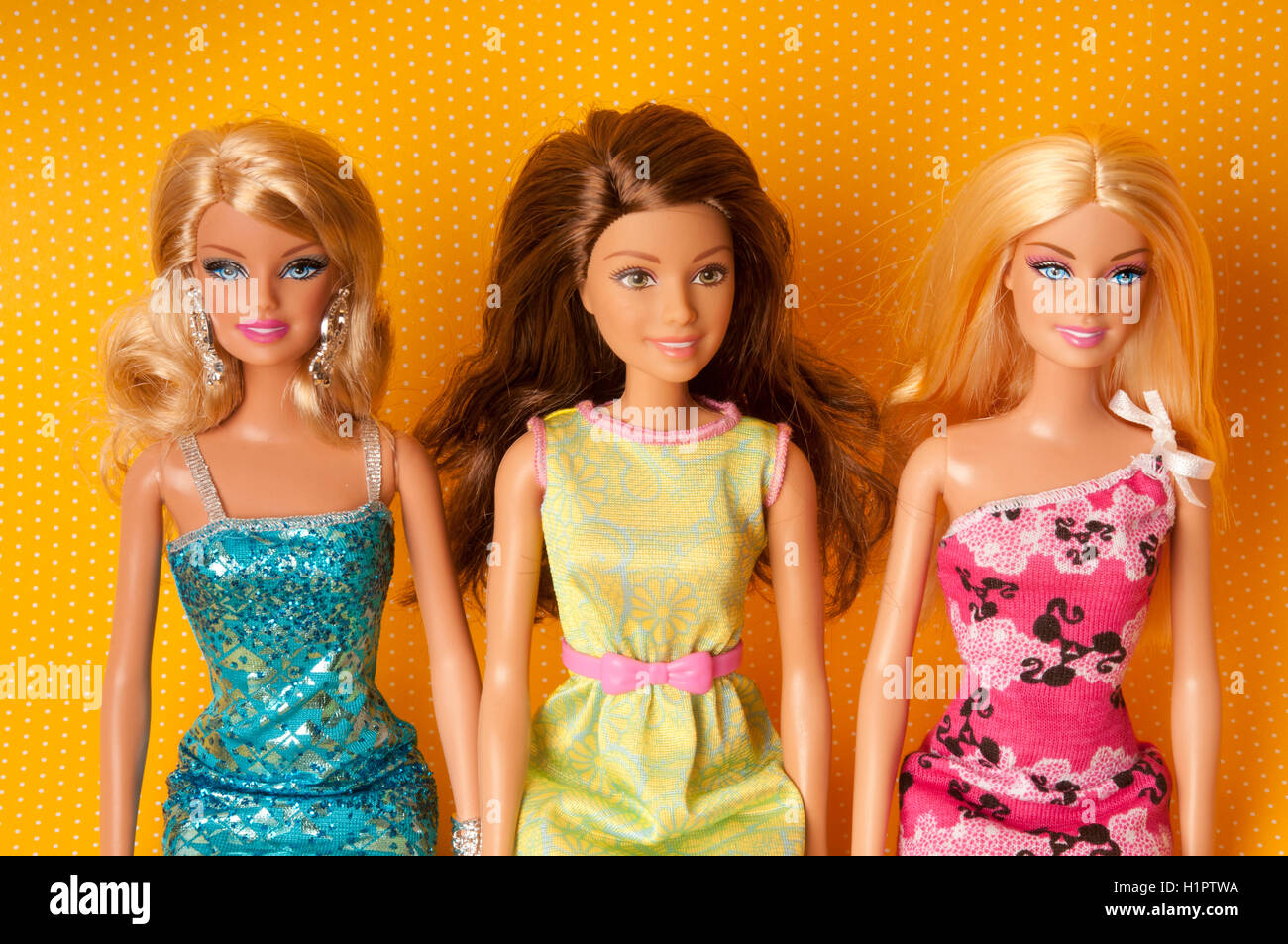 Trois poupées Barbie Banque D'Images
