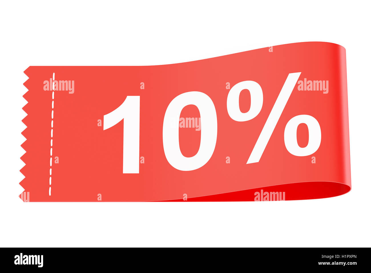 10 % de réduction vêtements red label, rendu 3D isolé sur fond blanc Banque D'Images