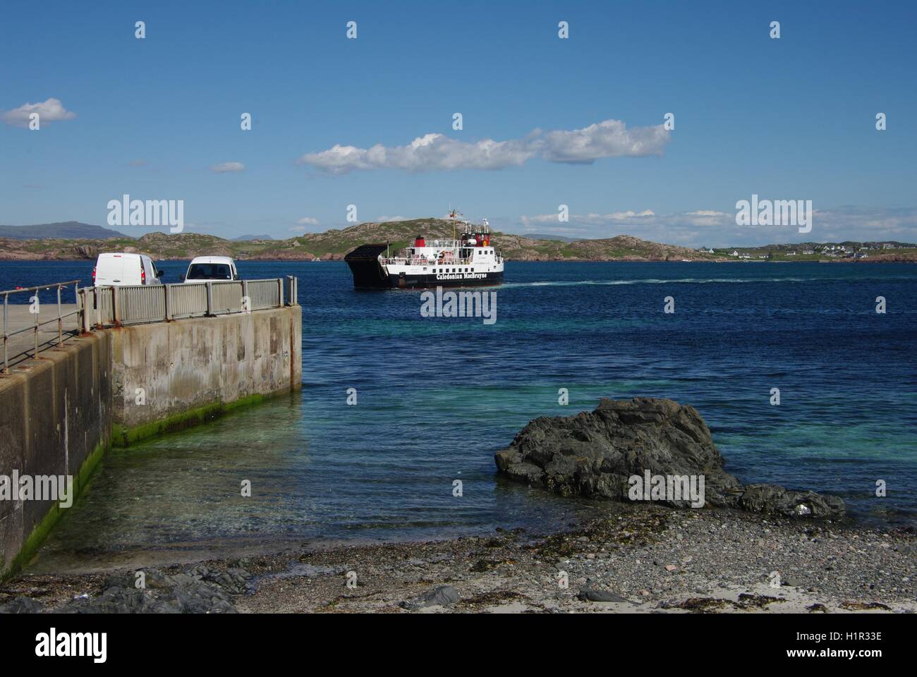 Iona ferry, Son d'Iona, Hébrides intérieures, Ecosse Banque D'Images