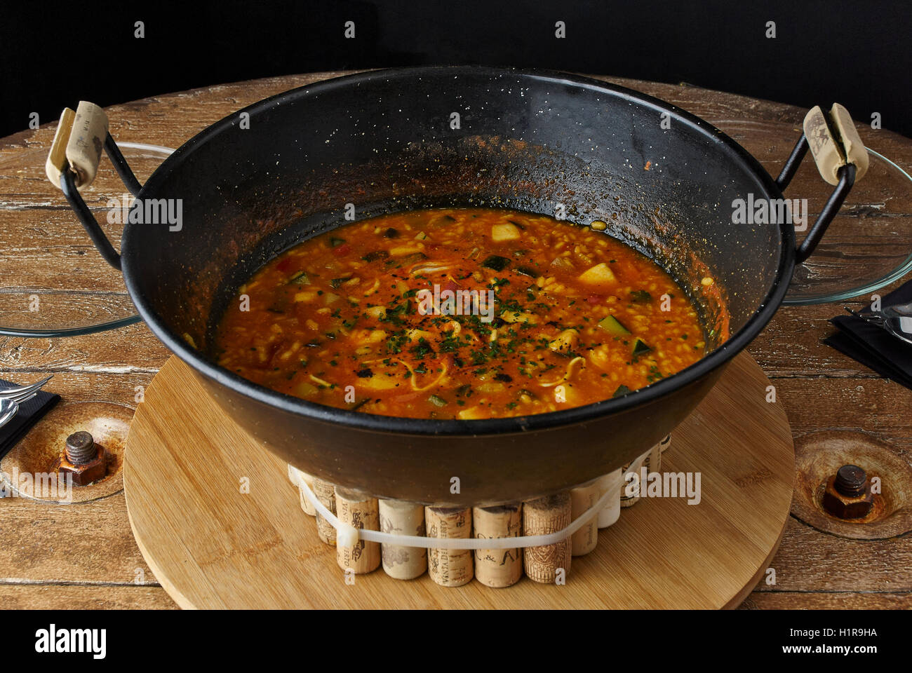 Pot de riz gluant. Banque D'Images