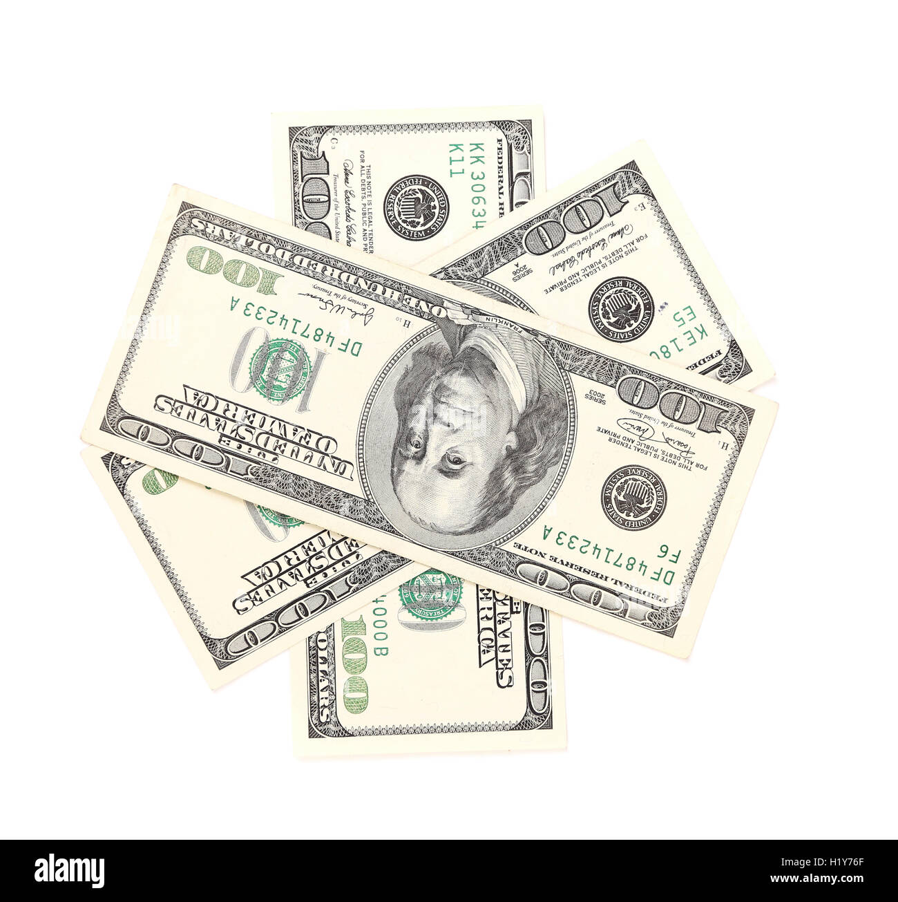 One hundred dollar billets verts. Banque D'Images One hundred dollar billets verts. Banque D'Images