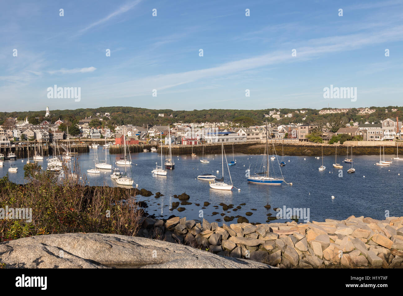 À Rockport, Massachusetts et à l'arrière vue de Motif n° 1 en début de matinée. Banque D'Images