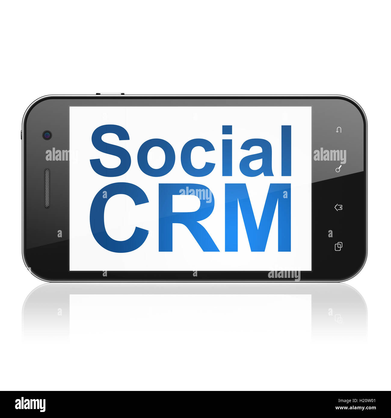 Concept d'entreprise : Social CRM sur smartphone Banque D'Images