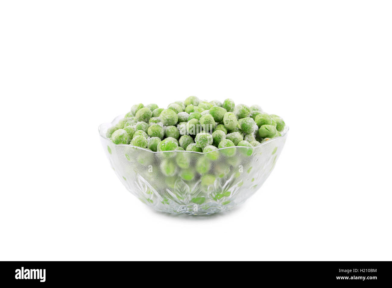 Close up de pois congelés. Banque D'Images