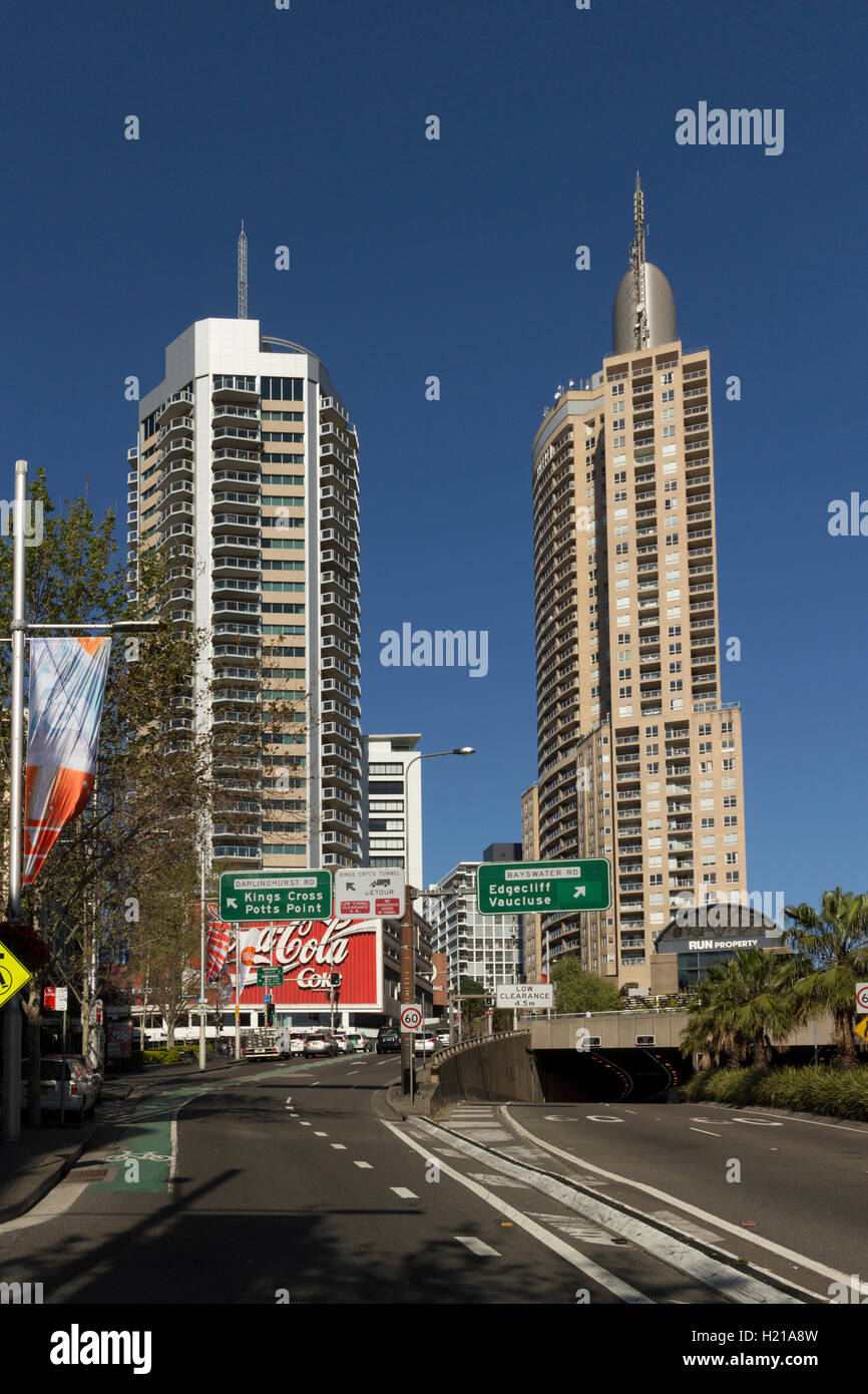 Célèbre pour Coca Cola billboard Darlinghurst Road Kings Cross Sydney NSW Australie Banque D'Images