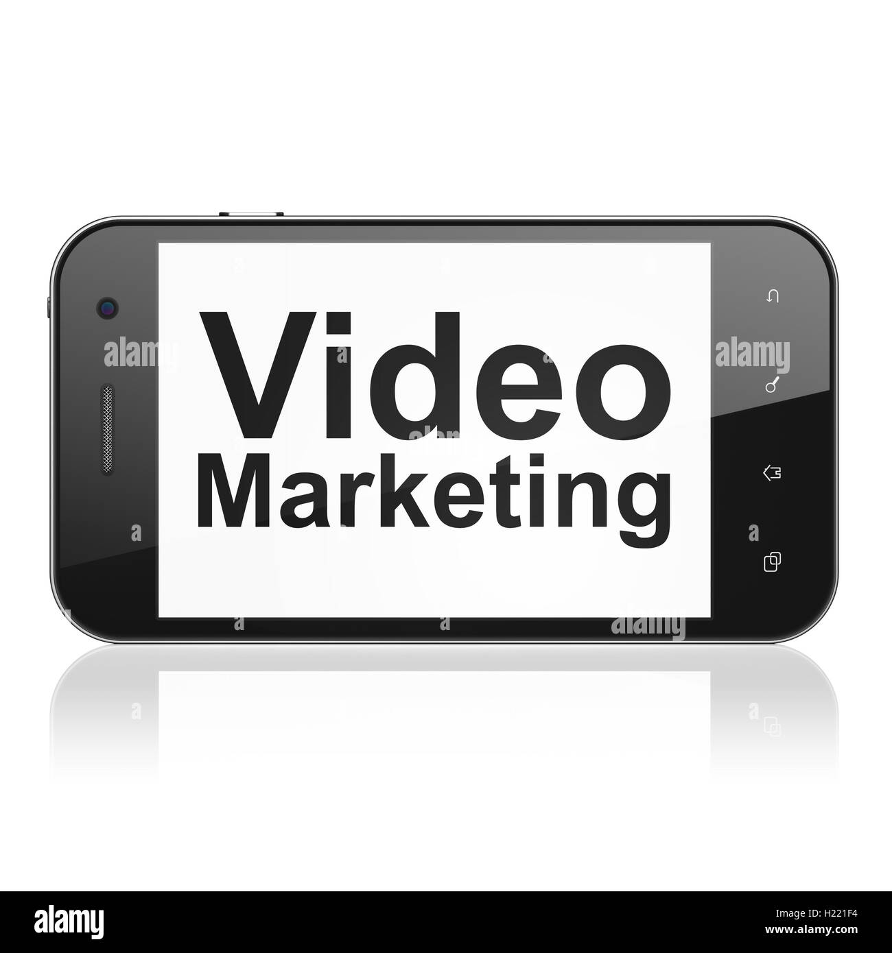 Concept d'entreprise : le marketing vidéo sur smartphone Banque D'Images