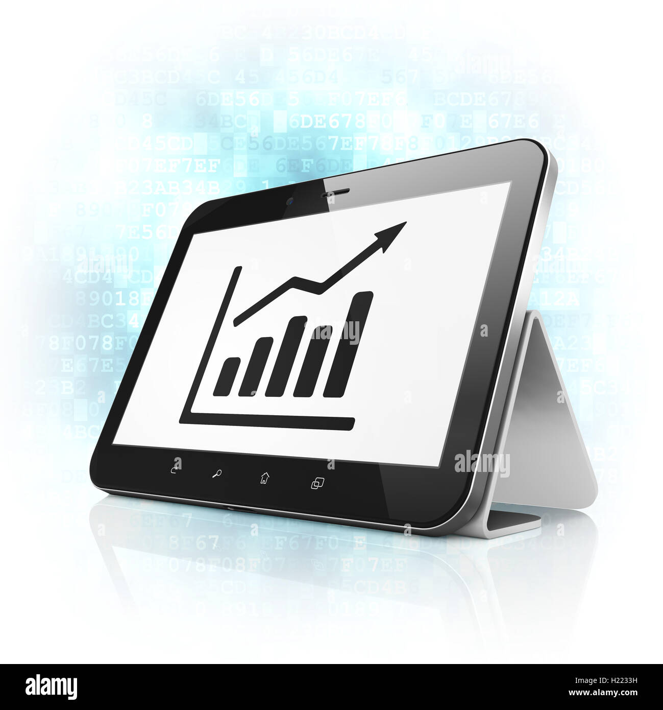 News concept : la croissance Le graphique sur ordinateur tablet pc Banque D'Images