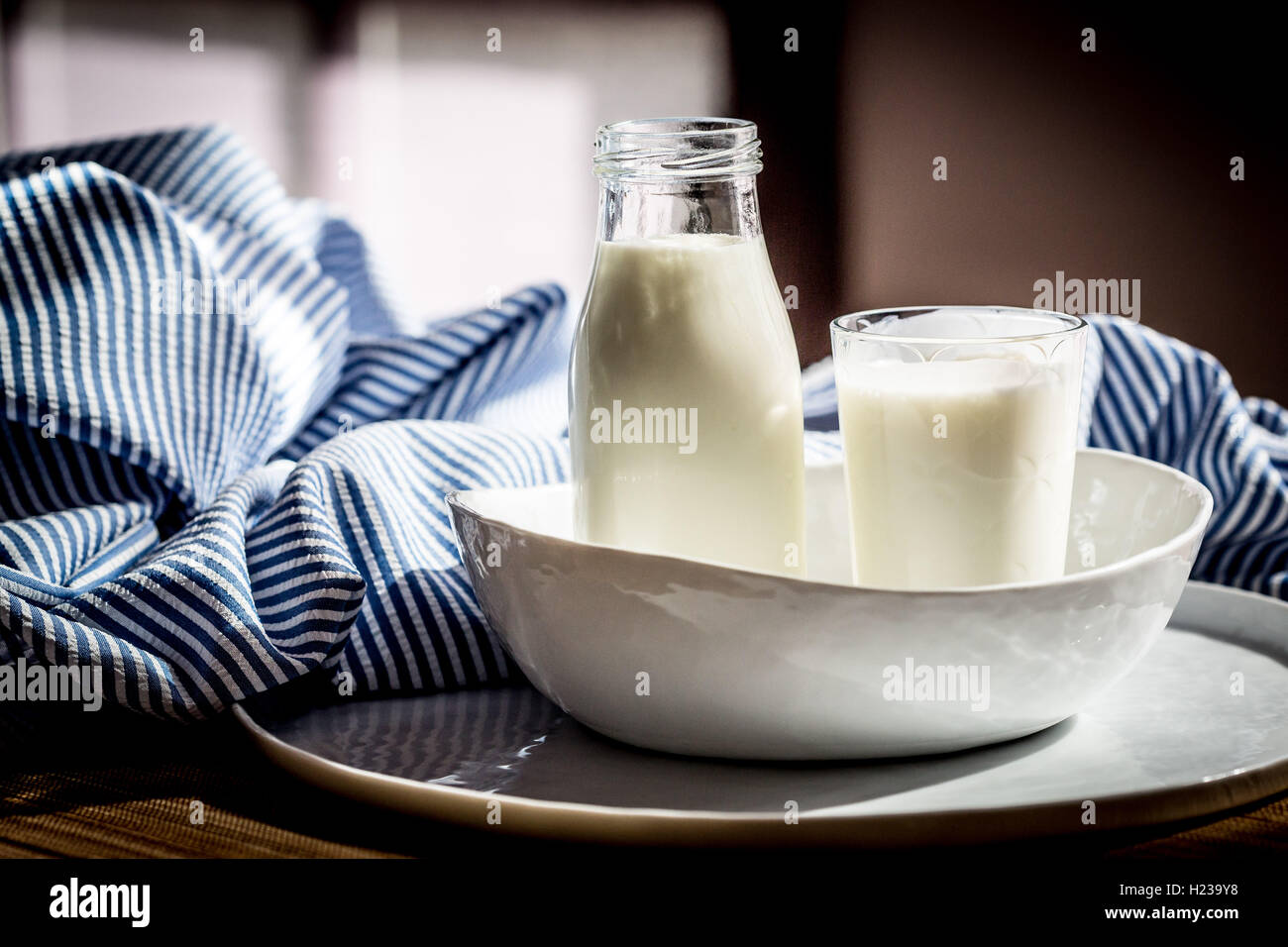 Lait fermenté. Banque D'Images