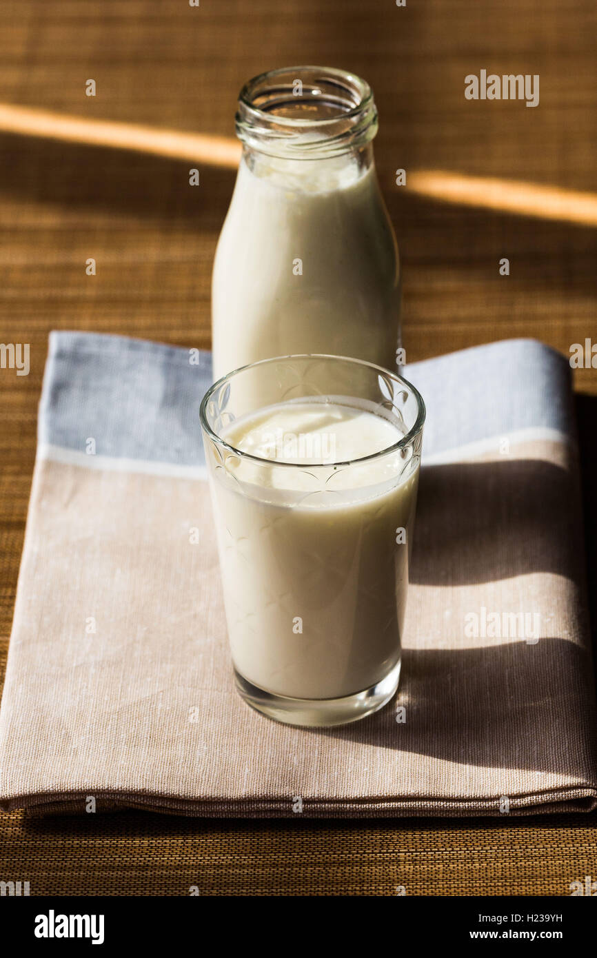 Lait fermenté. Banque D'Images