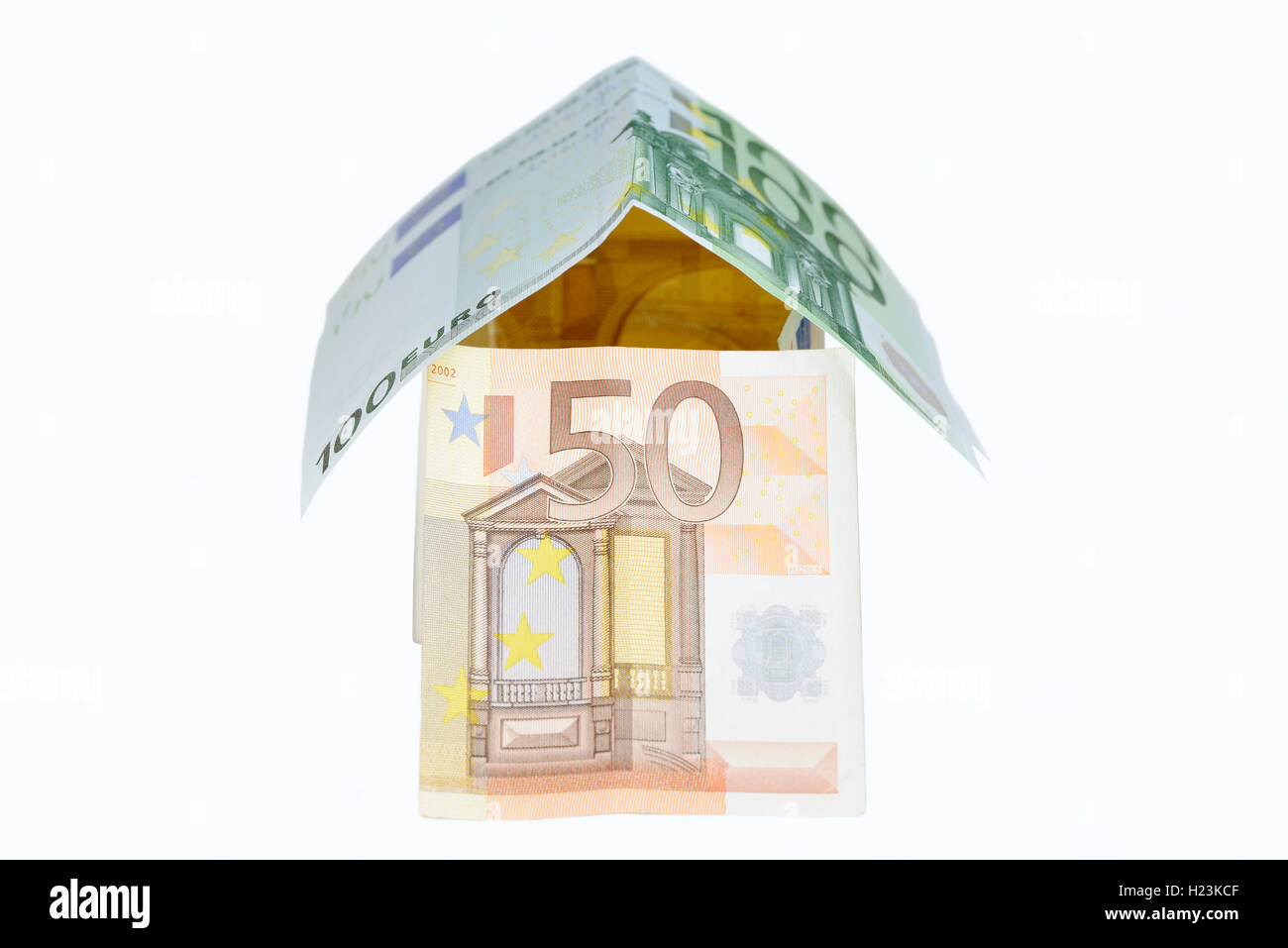 Maison à partir des billets en euros Banque D'Images