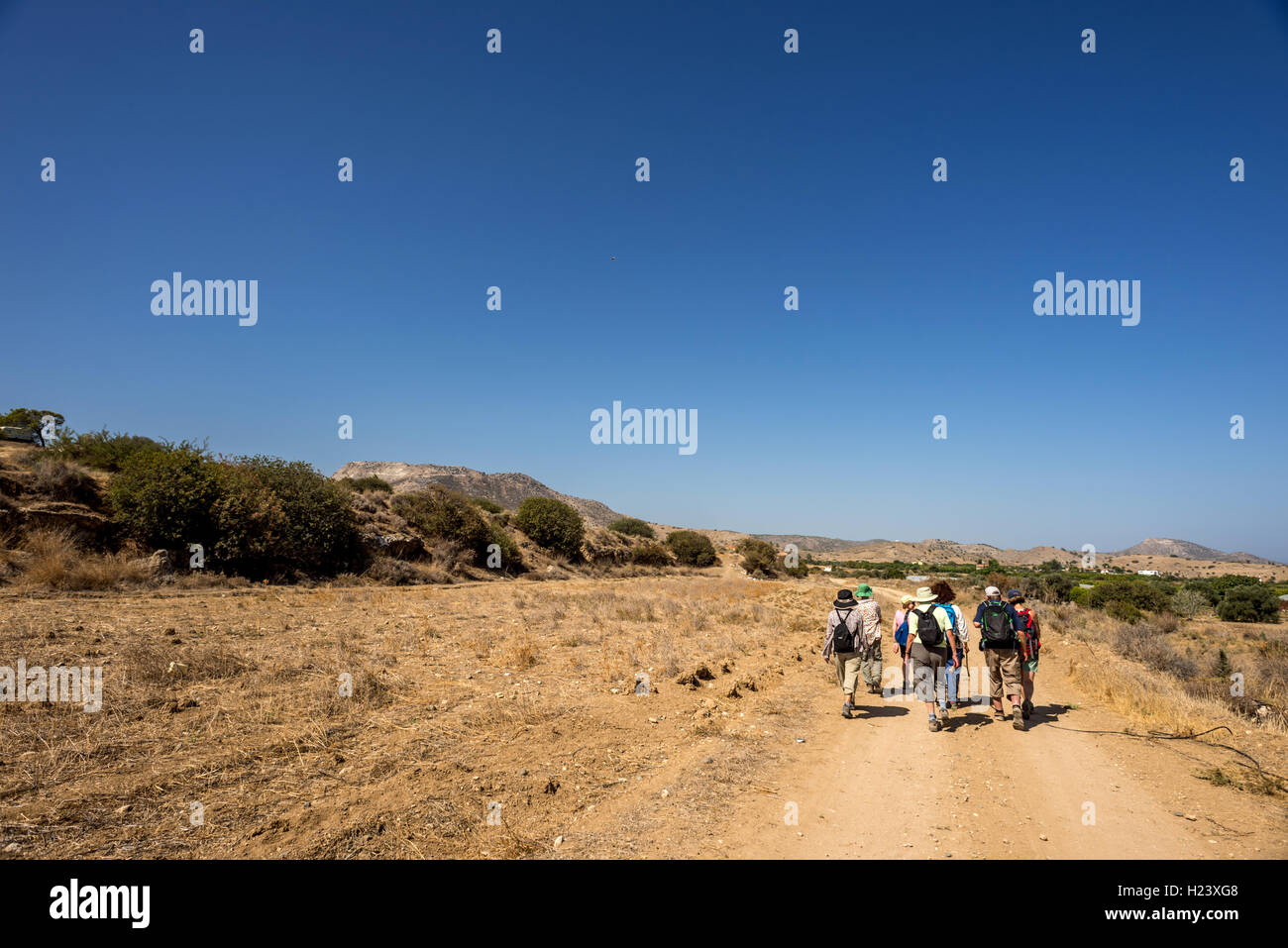 Randonneurs à pied dans la région de Kyrenia Chypre du nord Banque D'Images