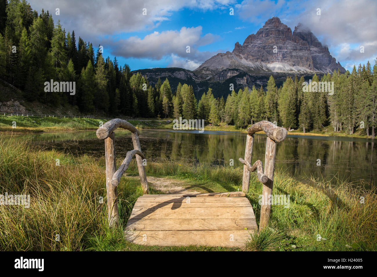 Lago d'Antorno près du lac de Misurina dans les Dolomites, Belluno - Italie Banque D'Images