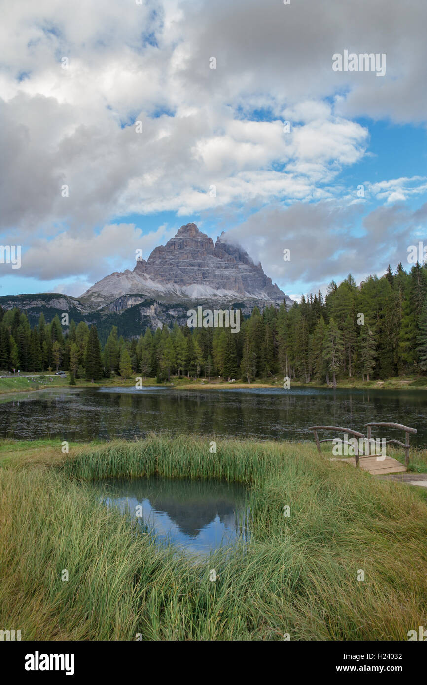 Lago d'Antorno près du lac de Misurina dans les Dolomites, Belluno - Italie Banque D'Images