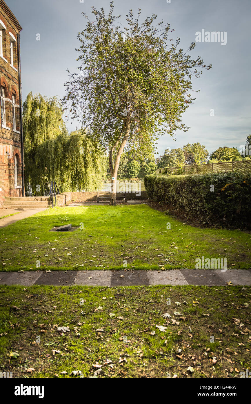 Le site de l'ancienne usine de tapisserie de Mortlake à Mortlake, sud-ouest de Londres, Angleterre, Royaume-Uni Banque D'Images