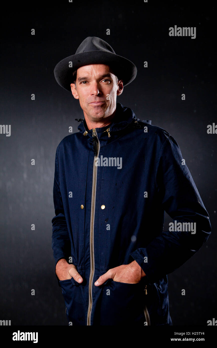 David Millar, l'ancien coureur cycliste professionnel et écrivain, à l'Edinburgh International Book Festival. Edimbourg, Ecosse. 19 août 2016 Banque D'Images